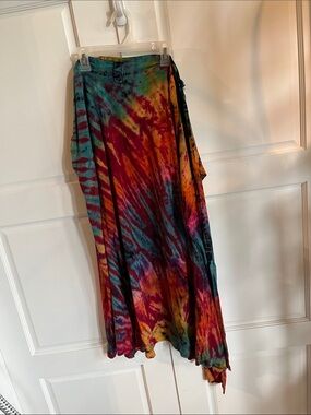Vintage wrap Tie-Dye Maxi Skirt in Multicolor